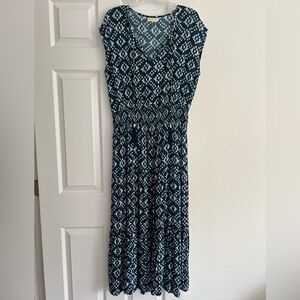 RubyYaya Blue and White Maxi Dress